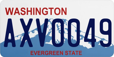 WA license plate AXV0049