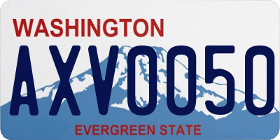 WA license plate AXV0050