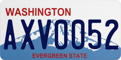 WA license plate AXV0052