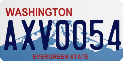 WA license plate AXV0054