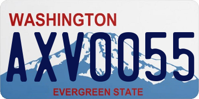 WA license plate AXV0055