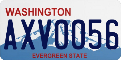 WA license plate AXV0056