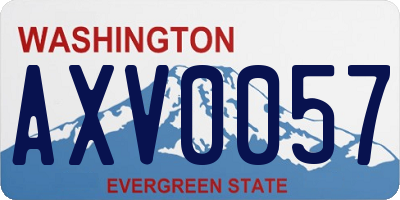 WA license plate AXV0057