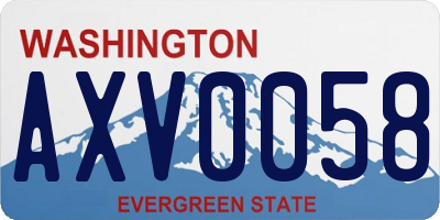 WA license plate AXV0058
