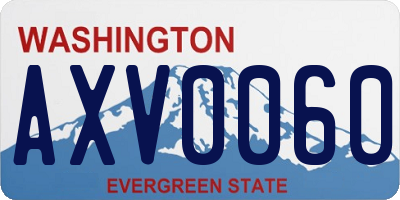 WA license plate AXV0060