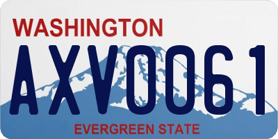 WA license plate AXV0061