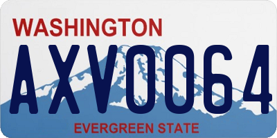 WA license plate AXV0064