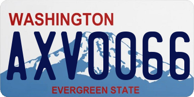 WA license plate AXV0066