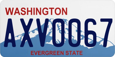 WA license plate AXV0067