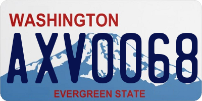 WA license plate AXV0068