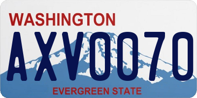 WA license plate AXV0070