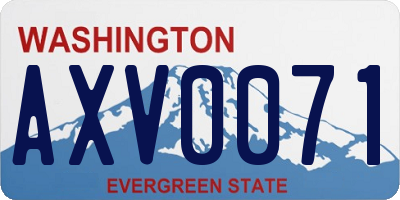 WA license plate AXV0071