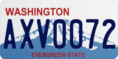 WA license plate AXV0072