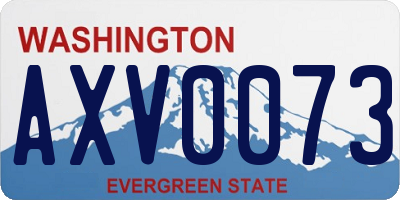 WA license plate AXV0073