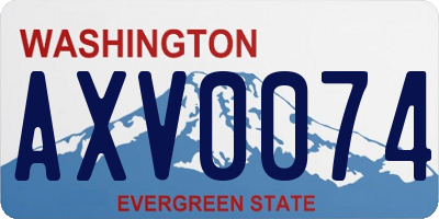 WA license plate AXV0074