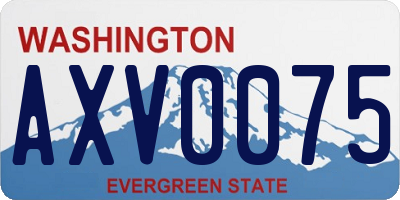 WA license plate AXV0075