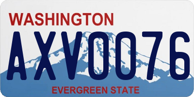 WA license plate AXV0076