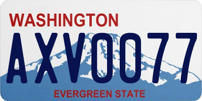 WA license plate AXV0077