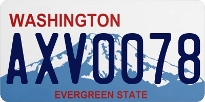 WA license plate AXV0078