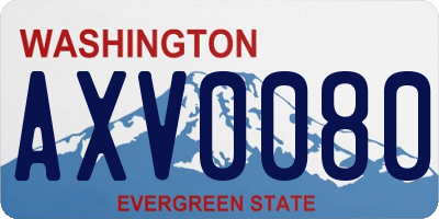 WA license plate AXV0080