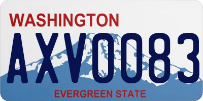 WA license plate AXV0083