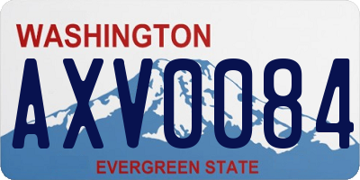 WA license plate AXV0084