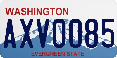 WA license plate AXV0085