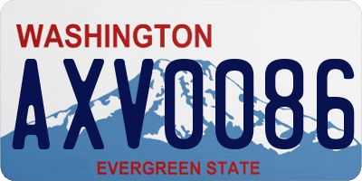 WA license plate AXV0086