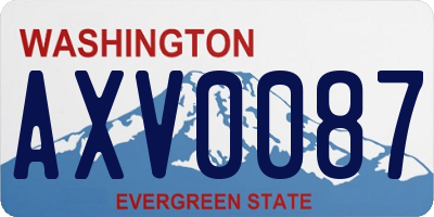 WA license plate AXV0087