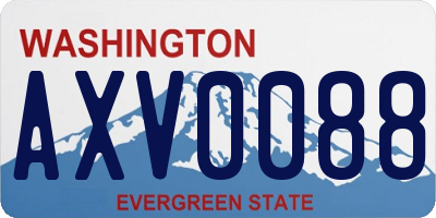 WA license plate AXV0088