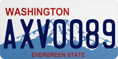 WA license plate AXV0089