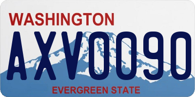 WA license plate AXV0090