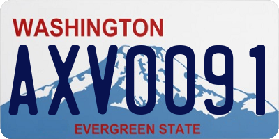 WA license plate AXV0091