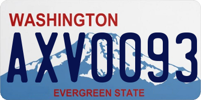 WA license plate AXV0093