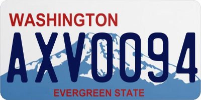 WA license plate AXV0094