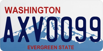 WA license plate AXV0099