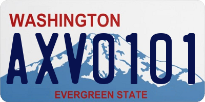 WA license plate AXV0101