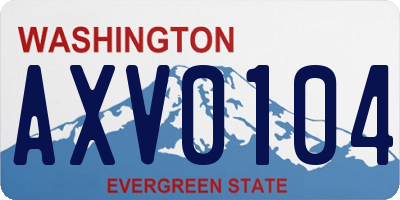 WA license plate AXV0104