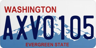 WA license plate AXV0105