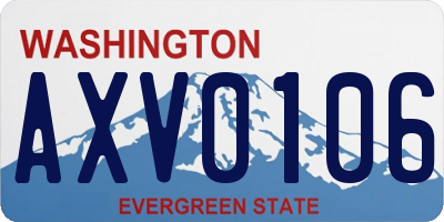 WA license plate AXV0106