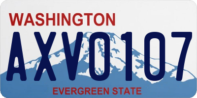 WA license plate AXV0107