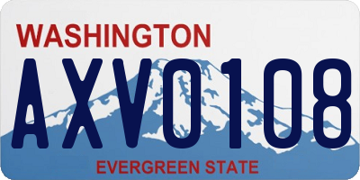 WA license plate AXV0108