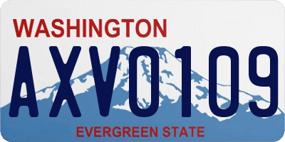 WA license plate AXV0109