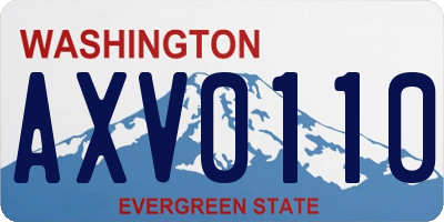 WA license plate AXV0110