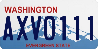 WA license plate AXV0111