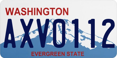 WA license plate AXV0112