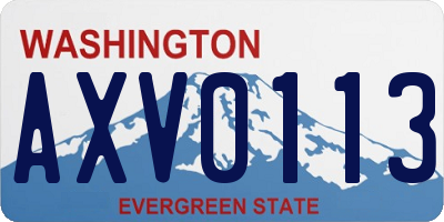 WA license plate AXV0113