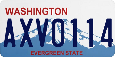 WA license plate AXV0114