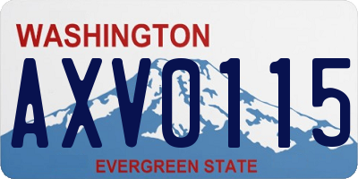 WA license plate AXV0115