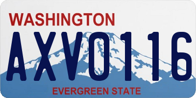 WA license plate AXV0116